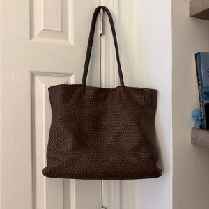 Quince Italian leather handwoven Tote Bag